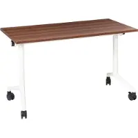 Beliani CAVI - Bureau inklapbaar - Donkerbruin/Wit - 120 x 60 cm - MFC