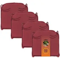 Sleepling stoelkussens buiten - 4-delige set zitkussens 44x47 cm - met hoekbanden - hoogte 6 cm - als tuinstoelkussens, zitkussen of stoelkussens outdoor - Made in EU - 44 x 6 x 47 cm - rood