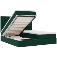 vidaXL Ottoman bed met matrassen 200x200cm fluweel donkergroen