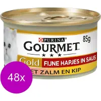 Gourmet Gold Fijne Hap Zalm/Kip - Kattenvoer - 48 x 85 g