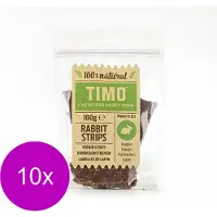 Timo Strips 100 g - Hondensnacks - 10 x Konijn