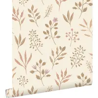 ESTAhome behang bloemmotief in Scandinavische stijl beige - 53 cm x 10.05 m - 139738