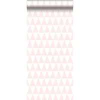 ESTAhome behang grafische driehoeken licht roze en wit - 53 cm x 10.05 m - 128862