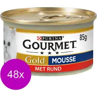 Gourmet Gold Mousse 85 g - Kattenvoer - 48 x Rund
