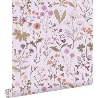 ESTAhome behang veldbloemen lila paars - 53 cm x 10.05 m - 139756