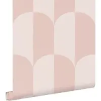 ESTAhome behang art deco bogen zacht roze en licht roze - 53 cm x 10.05 m - 139992