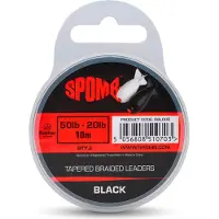 Spomb Braided Fishing Tapered Leader 10 M Transparant 50-20 Lbs