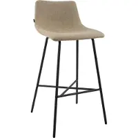 CLP Altona Barkruk - met rugleuning en voetsteun - zwart metalen frame - modern Scandinavisch - keukenbarkruk - zwart/taupe