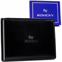 Rovicky - Klassieke Leren Portemonnee - RFID-bescherming - Duurzame Natuurlijke Leder - Horizontaal Ontwerp