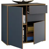 VCM Houten ladekast dressoir highboard dressoirkast kantoormeubilair Salia breedte 80 cm lade draaideuren