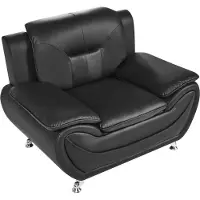 Beliani LEIRA - Fauteuil - Zwart - Veganistisch eco-leer