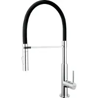 Ferro - Keukenkraan met flexibele arm en vuistdouche, zwart/chroom BLE4B