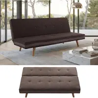 Mendler 3-zits bank Herstal, slaapbank logeerbed slaapbank 177cm ~ textiel, bruin