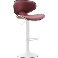 CLP Barstoel Las Vegas V2 met voetsteun | Kleur: bordeauxrood, frame: wit