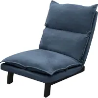 ML-Design Vloerstoel blauw Vloerstoel gestoffeerd met verstelbare rugleuning Linnen bekleding Robuust stalen frame ML design