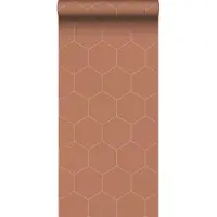 ESTAhome behang hexagon terracotta - 53 cm x 10.05 m - 139376