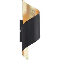 LINDBY Wandlamp Desirio, dimbaar, zwart, Woon-/ Eetkamer, metaal, Modern, wandlamp