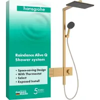 Hansgrohe Raindance Alive Q - Doucheset met thermostaat, 21x34 cm, 3 stralen, geborsteld brons 24590140