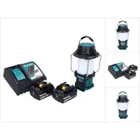 Makita DMR 055 RG accu-radio 18 V FM met lantaarn 360° zaklamp + 2x accu 6,0 Ah + oplader