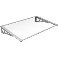 Vente-unique Luifel van aluminium 150 x 90 cm hellend - zilver - KEPLER
