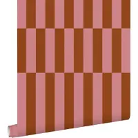 ESTAhome behang strepen roze en terracotta - 53 cm x 10.05 m - 131427