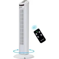 Auronic Torenventilator - Staande Ventilator met Afstandsbediening - Timer - 50W - 45dB - 74cm - Wit