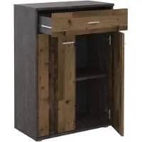 CARO-Möbel Commode TOMMY met lade - Donker beton/Old Style