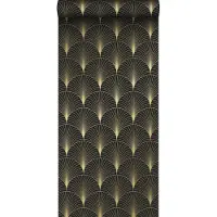 ESTAhome behang art deco motief zwart en goud - 53 cm x 10.05 m - 139457