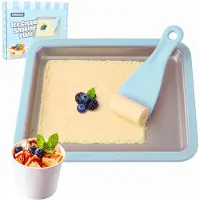 Löwenthal Rolled Ice Cream Maker - Zelf IJs Maken - Incl. 2 Spatels en Receptenboekje - Zonder stroom - Koelt tot -18°C - Teppanyaki - IJsmaker IJsmachine - IJsrolplaat - Blauw -
