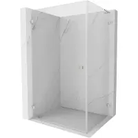 Mexen Lunar-B L douchecabine scharnierend links 100 x 80 , transparant, geborsteld nikkel- 832L-100-080-97-00-L