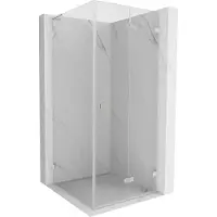 Mexen Lunar-F L douchecabine opvouwbaar rechts 90 x 90 , transparant, geborsteld nikkel - 836L-090-090-97-00-P
