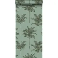 ESTAhome behang palmbomen vergrijsd groen - 53 cm x 10.05 m - 139165