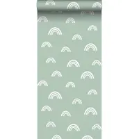 ESTAhome behang regenboogjes mintgroen - 53 cm x 10.05 m - 139439
