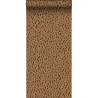 ESTAhome behang stippen warm oranje en zwart - 53 cm x 10.05 m - 139257
