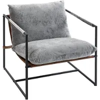 HOMCOM Accentstoel bedrukt fluweel (100% polyester) - 77x91x80cm - Lichtgrijs