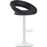 CLP Barkruk Olinda - kunstleer, wit frame - zwart