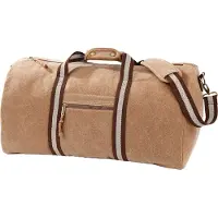 Quadra Sac de voyage toile look usé style vintage - BEIGE SAHARA - QD613 Desert Canvas Holdall