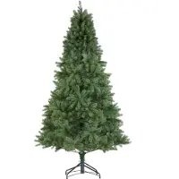 TecTake Kunstkerstboom - Rijk groen met gedetailleerde spuitgietnaalden - Snelle opbouw met steeksysteem - Incl. inklapbare standaard - 210 cm hoog - Onderhoudsvriendelijk