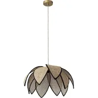 Osram Hanglamp Decor Rattan Lotus, dimbaar, crème / amber, Woon-/ Eetkamer, Hout, Mediterraan, hanglamp