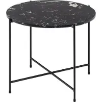 Giga Bijzettafel Arvid Marmer Zwart Ø52cm - Living