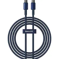 Baseus - Tungsten - Gold USB-C/USB-C 100W 2m kabel - marineblauw