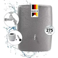 Graf TERRANOVA complete-set 275 L graphite grey incl. chroom-aftapkraan en regenpijpaansluiting
