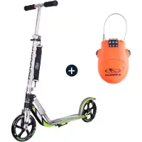 Hudora BigWheel Scooter 205, grijs/groen + Kabelslot