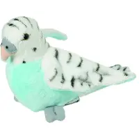 Nature Planet Pluche grasparkiet knuffel 16 cm - Vogel knuffels