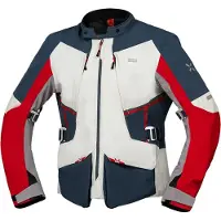 IXS Tourster-STX 1.0, waterdicht textieljack ,Lichtgrijs/Donkerblauw/Rood ,M