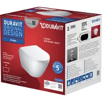 Duravit D-Neo compact hangtoilet randloos incl. softclose toiletbril met quickrelease glans wit