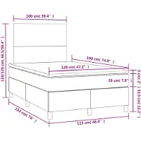 vidaXL Boxspring met matras en LED kunstleer grijs 120x190 cm