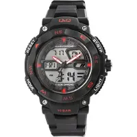 Q&Q Horloge zwart rood-GW85J002Y