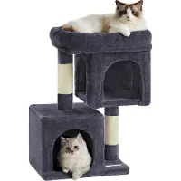 Acaza Krabpaal - Krabpaal voor Katten - Donkergrijs - 65 cm hoog - Kattenkrabpaal - Kattenhuis - Krabpalen