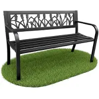 Akord Tuinbank LISSA / Buitenbank / Metaal en Kunststof / Zwart / Maximale Belasting 320 kg / 124 x 75 x 50 cm